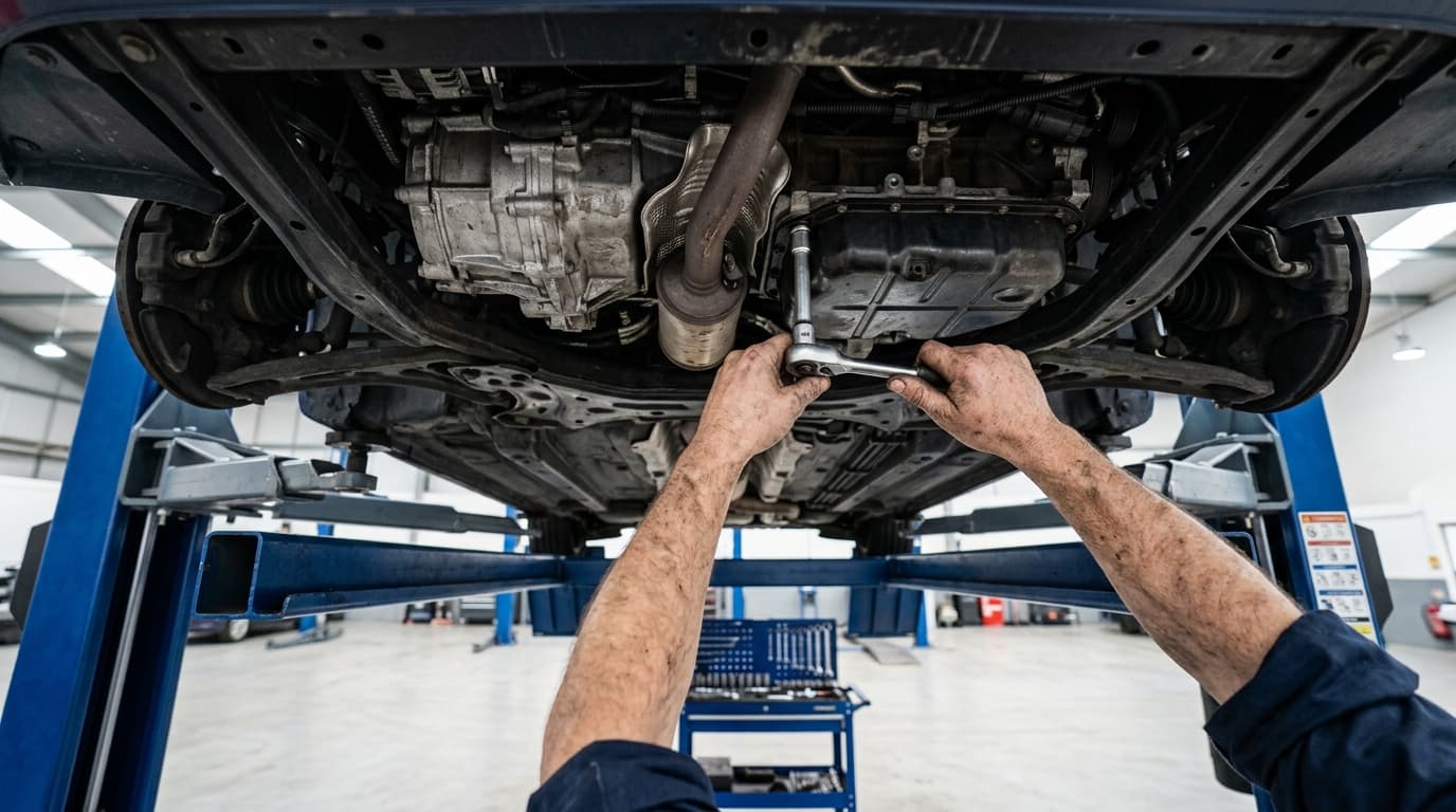 Automatic transmission fluid being checked